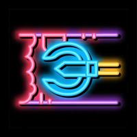 drain pulizia attrezzo nel tubo neon splendore icona illustrazione vettore