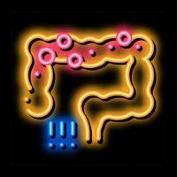 rivelazione di intestinale infezioni neon splendore icona illustrazione vettore