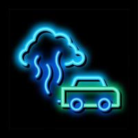 auto smog Fumo neon splendore icona illustrazione vettore