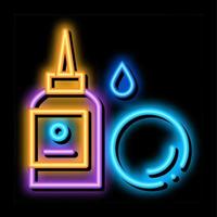 occhio gocce neon splendore icona illustrazione vettore