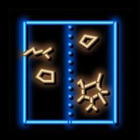 rotto strada neon splendore icona illustrazione vettore