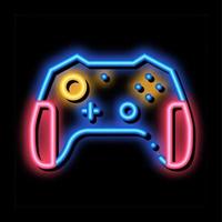 interattivo bambini video Giochi gamepad neon splendore icona illustrazione vettore