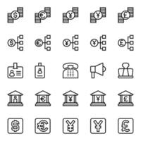 schema icone per attività commerciale e finanziario. vettore