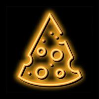 pezzo di formaggio neon splendore icona illustrazione vettore