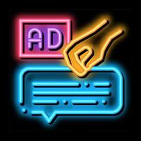 neuromarketing pubblicità neon splendore icona illustrazione vettore