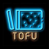 tofu formaggio neon splendore icona illustrazione vettore