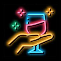 vino analisi neon splendore icona illustrazione vettore