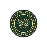 80 anni anniversario etichetta modello design vettore