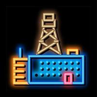 telefono connessione stazione Torre neon splendore icona illustrazione vettore