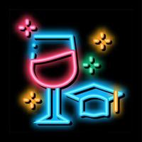 vino esperto assaggiatore neon splendore icona illustrazione vettore