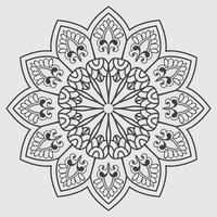 facile mandala fiore, nero geometrico pattina, colorazione pagina su bianca sfondo.facile mandala, mandala fiore colorazione su bianca sfondo vettore