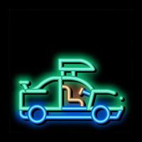 auto porta messa a punto neon splendore icona illustrazione vettore