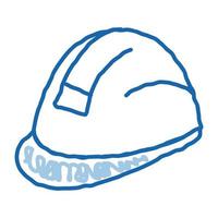 costruttore pesante casco scarabocchio icona mano disegnato illustrazione vettore