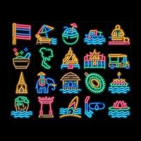 Tailandia nazionale neon splendore icona illustrazione vettore