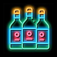 bevanda bottiglie neon splendore icona illustrazione vettore