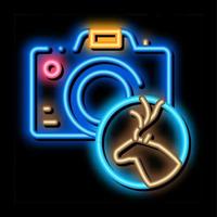 foto telecamera neon splendore icona illustrazione vettore