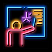 straniero linguaggio insegnante neon splendore icona illustrazione vettore