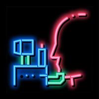 umano occhio laser correzione neon splendore icona illustrazione vettore