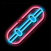 skateboard neon splendore icona illustrazione vettore