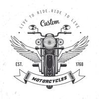 Vettore d'annata dell'emblema del motociclo
