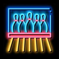 bowling corsie neon splendore icona illustrazione vettore