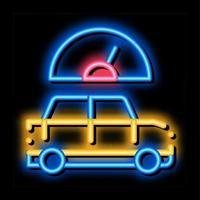 auto tachimetro neon splendore icona illustrazione vettore