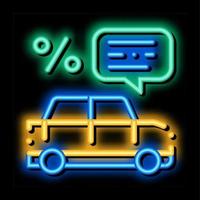 auto per cento citazione neon splendore icona illustrazione vettore