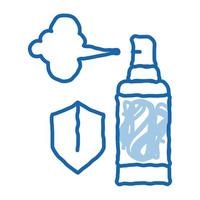 aroma spray bottiglia scarabocchio icona mano disegnato illustrazione vettore