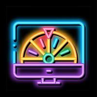 roulette nel computer neon splendore icona illustrazione vettore