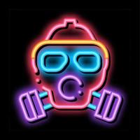 sicuro vita gaz sporco aria maschera neon splendore icona illustrazione vettore