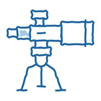 telescopio attrezzatura scarabocchio icona mano disegnato illustrazione vettore