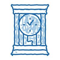 domestico orologio scarabocchio icona mano disegnato illustrazione vettore