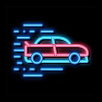 auto alto velocità neon splendore icona illustrazione vettore