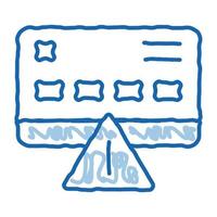 credito carta pirateria scarabocchio icona mano disegnato illustrazione vettore