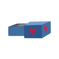 scatola di fiammiferi con fiammiferi nel il forma di un' cuore vettore