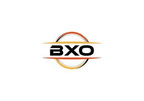 bxo lettera reali mandala forma logo. bxo spazzola arte logo. bxo logo per un' azienda, attività commerciale, e commerciale uso. vettore