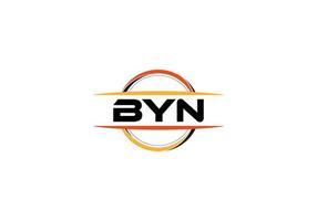 byn lettera reali mandala forma logo. byn spazzola arte logo. byn logo per un' azienda, attività commerciale, e commerciale uso. vettore