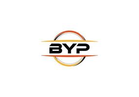 byp lettera reali mandala forma logo. byp spazzola arte logo. byp logo per un' azienda, attività commerciale, e commerciale uso. vettore