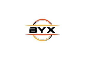 byx lettera reali mandala forma logo. byx spazzola arte logo. byx logo per un' azienda, attività commerciale, e commerciale uso. vettore