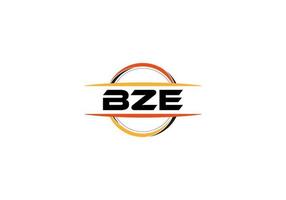 bzè lettera reali mandala forma logo. bzè spazzola arte logo. bzè logo per un' azienda, attività commerciale, e commerciale uso. vettore