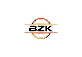 bzk lettera reali mandala forma logo. bzk spazzola arte logo. bzk logo per un' azienda, attività commerciale, e commerciale uso. vettore