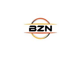 bzn lettera reali mandala forma logo. bzn spazzola arte logo. bzn logo per un' azienda, attività commerciale, e commerciale uso. vettore