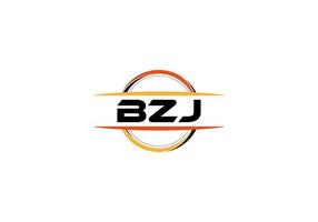 bzj lettera reali mandala forma logo. bzj spazzola arte logo. bzj logo per un' azienda, attività commerciale, e commerciale uso. vettore