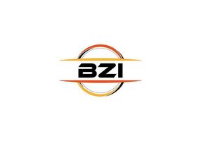 bzi lettera reali mandala forma logo. bzi spazzola arte logo. bzi logo per un' azienda, attività commerciale, e commerciale uso. vettore