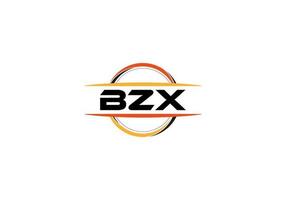 bzx lettera reali mandala forma logo. bzx spazzola arte logo. bzx logo per un' azienda, attività commerciale, e commerciale uso. vettore