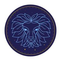 Leo astrologico cartello, oroscopo zodiaco simbolo vettore