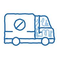 uccidere camion scarabocchio icona mano disegnato illustrazione vettore