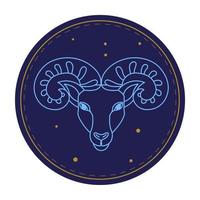 Ariete astrologico cartello, oroscopo zodiaco simbolo vettore