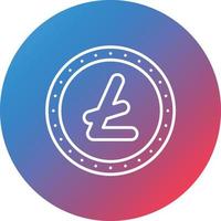 litecoin linea pendenza cerchio sfondo icona vettore