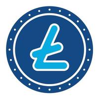 litecoin glifo Due colore icona vettore